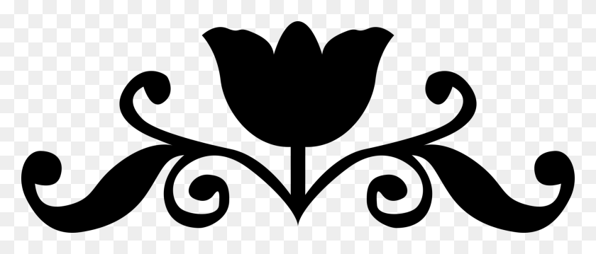 1952x750 Силуэт Розы Черно-Белый Цветок Логотип Черно Белый Цветок Графика, Серый, Мир Варкрафта Png Скачать