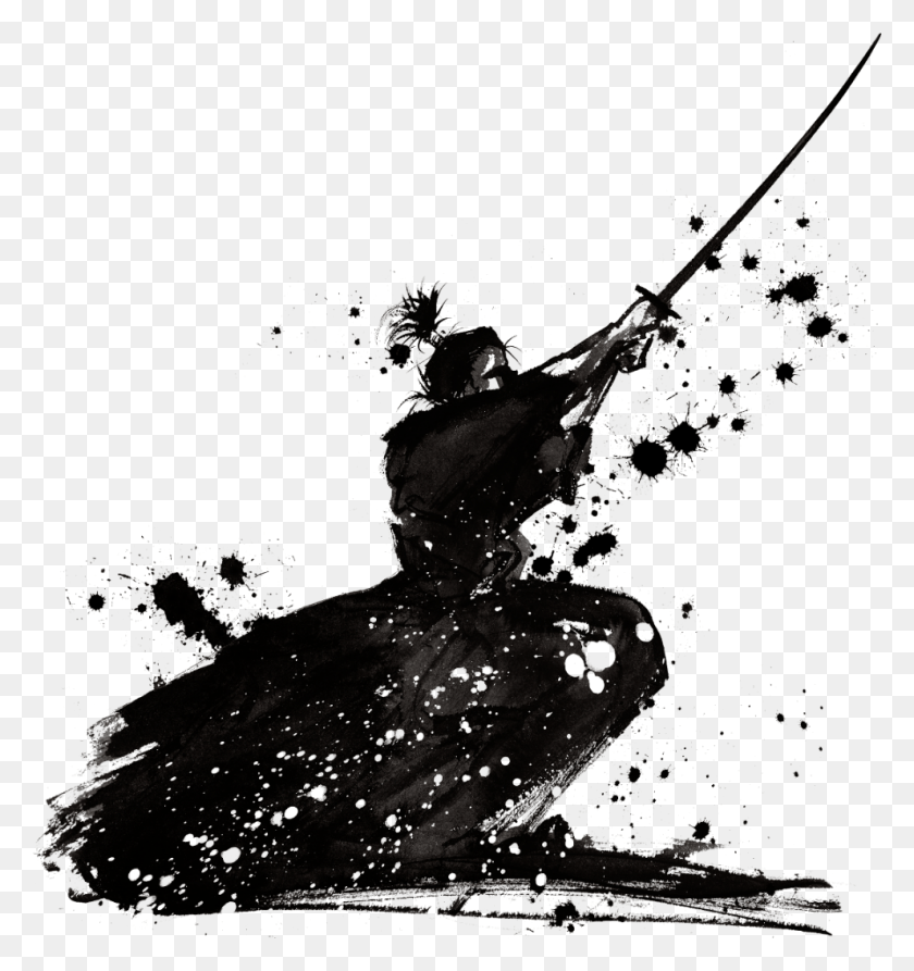 990x1058 Descargar Png Silueta Siluet Siluetas Samurai Ninja Guerrero Espada, Agua, Animal, Al Aire Libre Hd Png