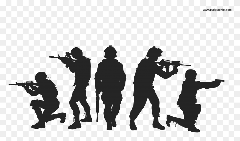 4735x2645 Silhouette Soldier Military Army Soldier Silhouette, Person, Human HD PNG Download