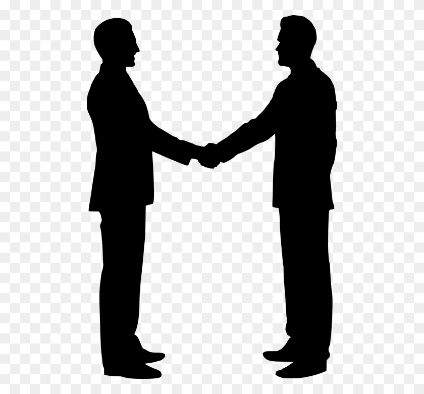 496x720 Silhouette Team Building Shaking Hands Handshake Business People Shaking Hands Clip Art, Gray, World Of Warcraft HD PNG Download