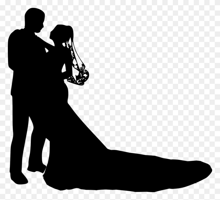 798x720 Silhouette Wedding Marriage Proposal Married Love Bride And Groom Vector, Gray, World Of Warcraft HD PNG Download