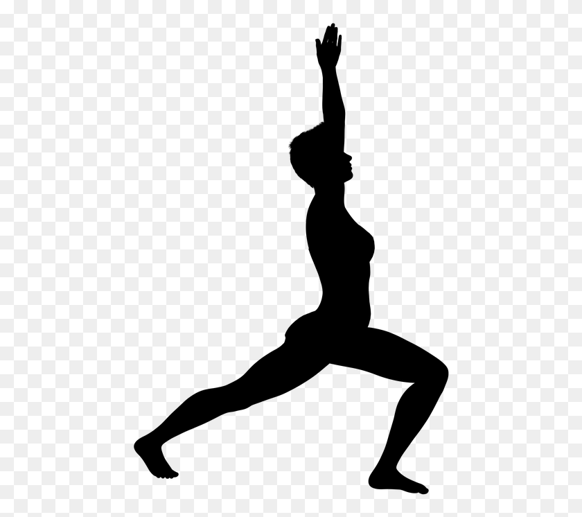 460x686 Silhouette Yoga Woman Girl Young Gymnastics Dance Karate Stencil, Gray, World Of Warcraft HD PNG Download
