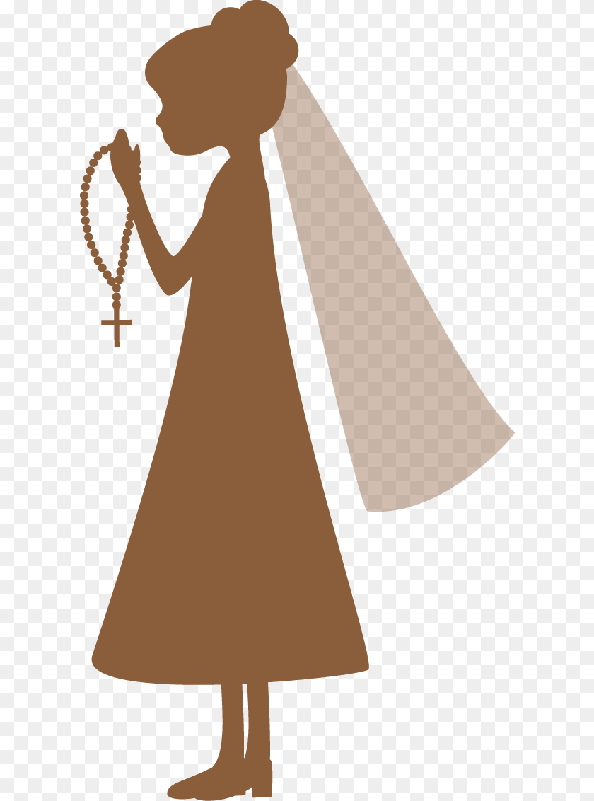 615x1132 Silhouettes First Communion Clipart Oh My First Communion, Fashion, Clothing, Dress, Cape Transparent PNG
