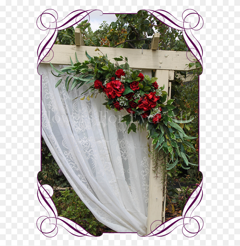 587x801 Silk Artificial Corner Style Red Hydrangea Baby39s Arbour Decoration Wedding, Plant, Flower Bouquet, Flower Arrangement HD PNG Download