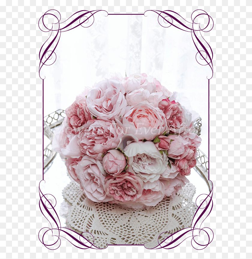 587x801 Silk Artificial Romantic Pink Peony And Rose Bridal Flower Bouquet, Plant, Flower Arrangement, Flower HD PNG Download