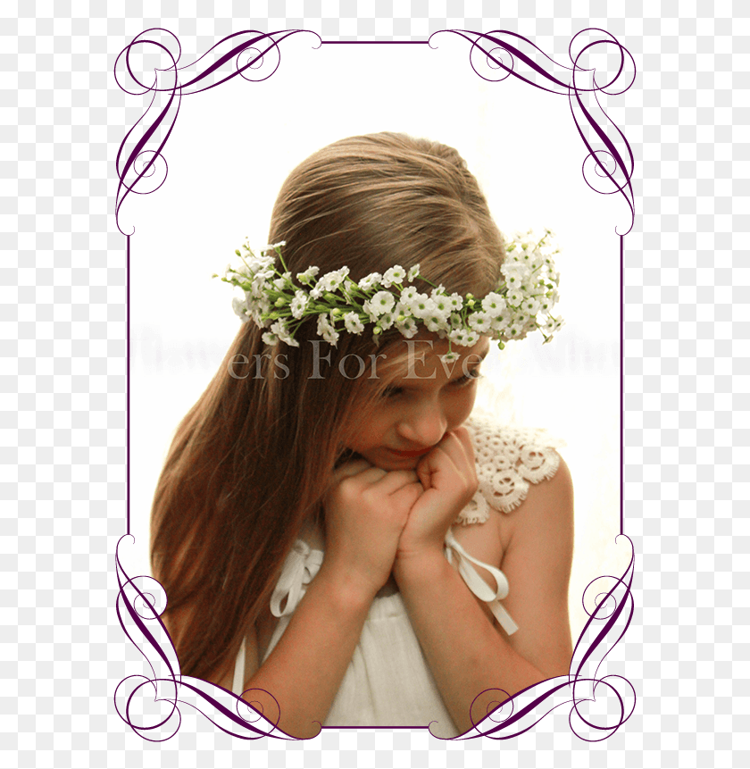 587x801 Silk Artificial White Wedding Floral Crown Halo With Red Rose Cake Decorations, Clothing, Apparel, Person HD PNG Download