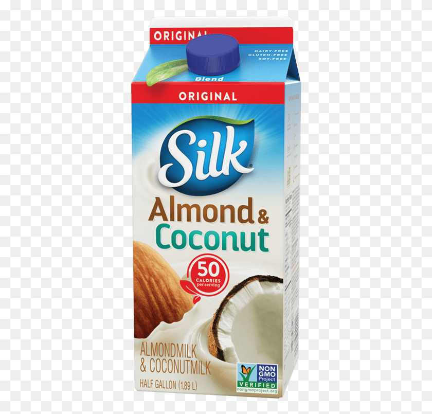334x745 Silk Original Blend Almondmilk Amp Coconutmilk Milk, Food, Flour, Powder HD PNG Download