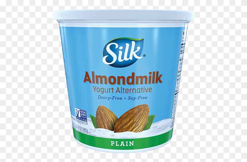 491x491 Silk Plain Almond Dairy Free Yogurt Alternative 24 Silk Plain Almond Milk Yogurt, Food, Dessert, Plant HD PNG Download