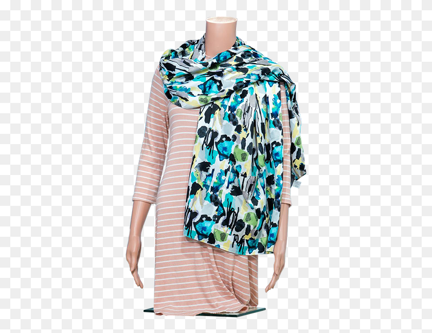 353x587 Silky Wrap With Pockets Ink Splash Pattern Blouse, Clothing, Apparel, Sleeve Descargar Hd Png