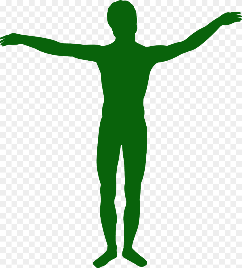 Silueta De Persona Con Brazos Elevados, Green, Person, Silhouette Clipart PNG