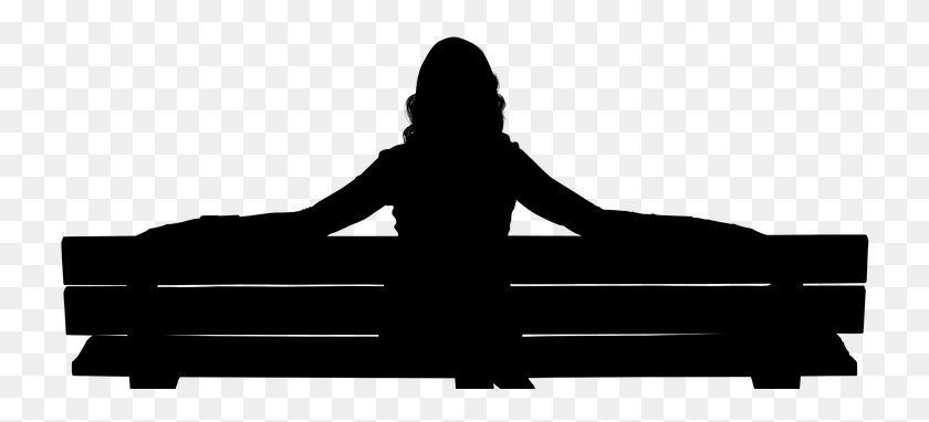 736x322 Silueta Mujer Sentada En Banco Women Sitting In Bench Silhouette, Person, Human HD PNG Download