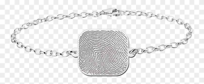 754x286 Silver Bracelet With Fingerprint And Rectangle Gouden Armband Met Naam, Chain, Jewelry, Accessories HD PNG Download