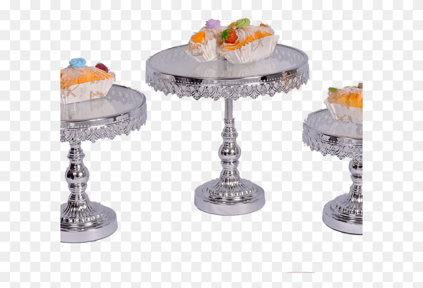 601x512 Silver Cake Stands Cupcake, Icing, Cream, Dessert HD PNG Download