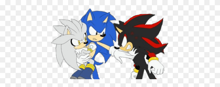 452x274 Silver Classic Sonic Shadow And Silver Family, Comics, Book, Manga HD PNG Download