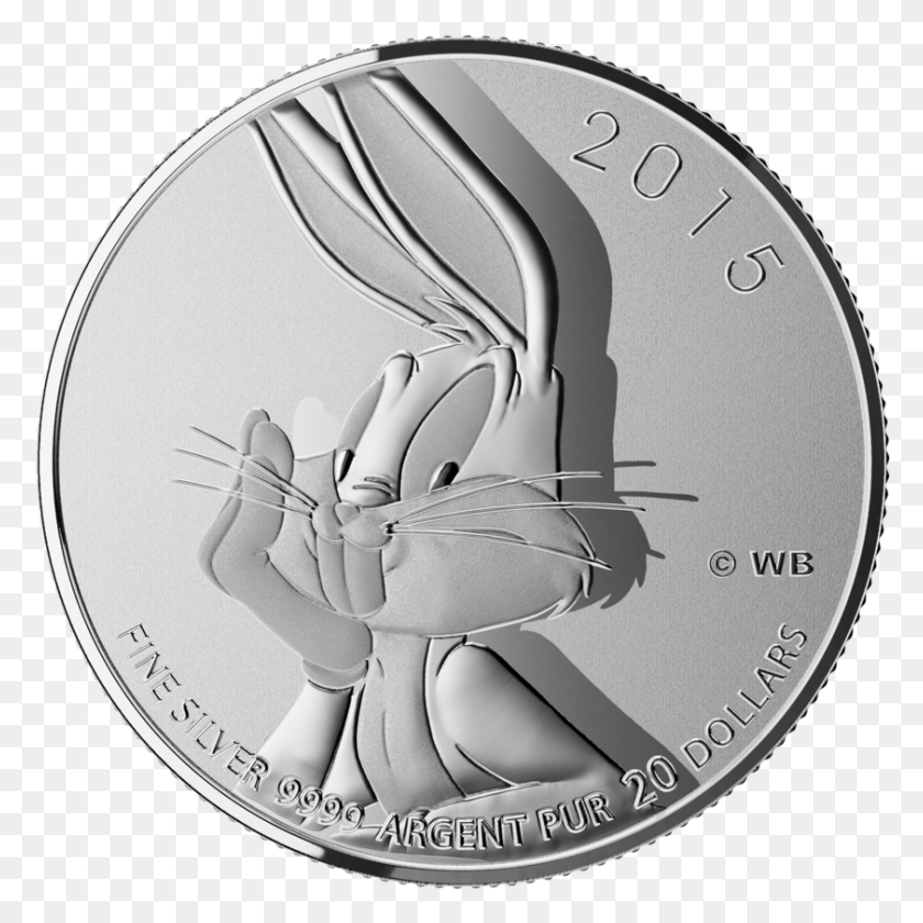 842x843 Silver Coin Transparent Image Canadian Mint Bugs Bunny, Money, Nickel, Ring HD PNG Download