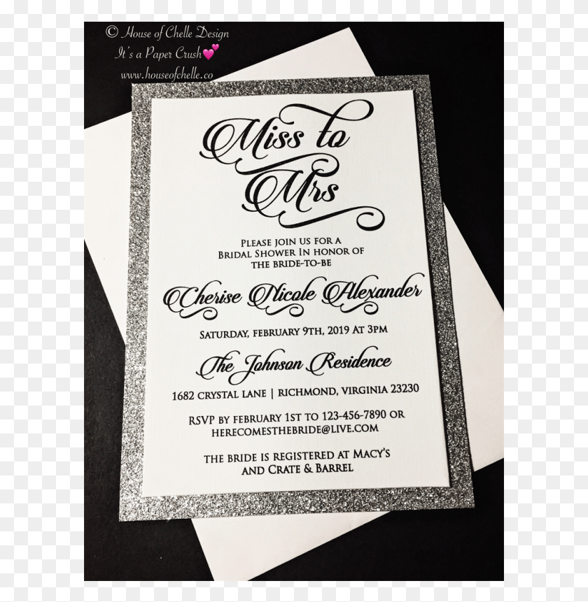 601x801 Silver Glitter Bridal Shower Invitation Glitter Bridal Flyer, Text, Poster, Paper HD PNG Download