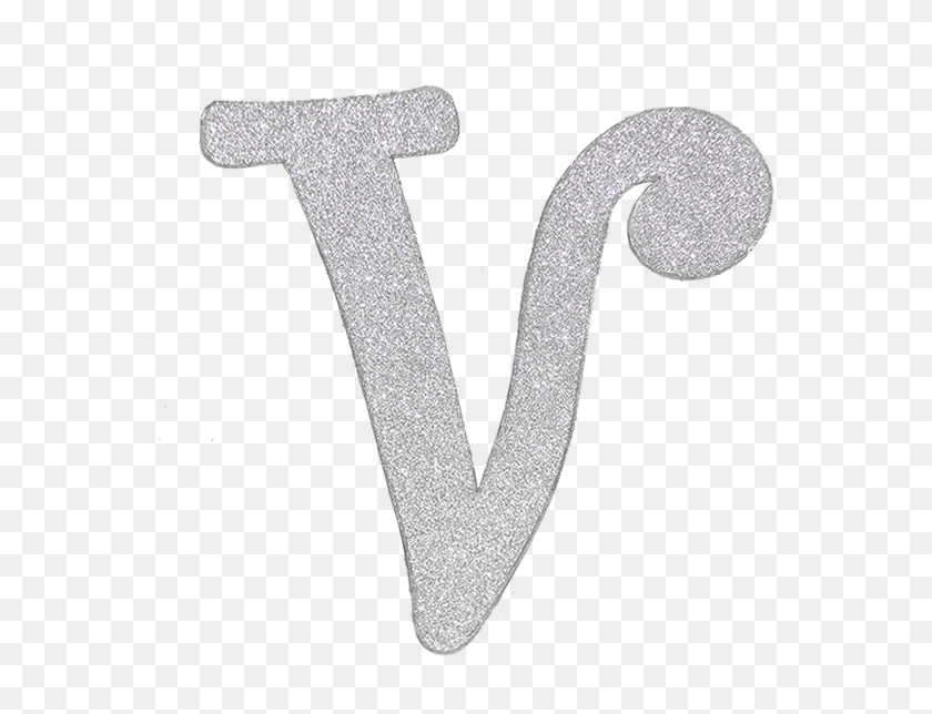 556x584 Silver Glitter Letter V, Alphabet, Text, Word HD PNG Download