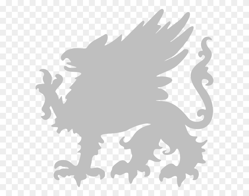 600x600 Silver Griffin Hi Outline Of A Griffin, Stencil, Cupid HD PNG Download