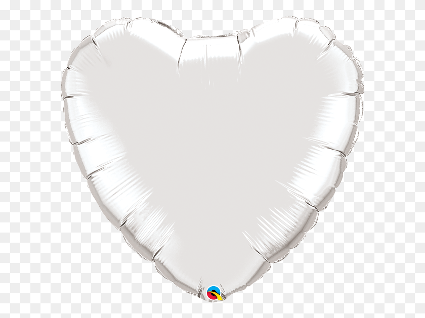 601x569 Silver Heart 18 Foil Balloon Balloon, Cushion, Pillow, Person HD PNG Download