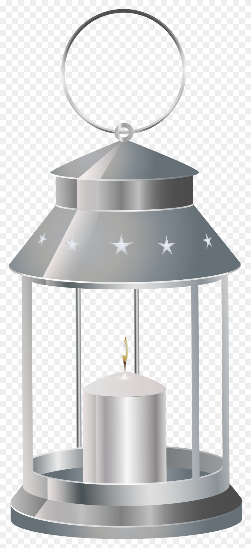 3484x7918 Silver Lantern With Candle Transparent Clip Art Transparent Background Lantern Clipart, Lamp, Gazebo, Lighting HD PNG Download
