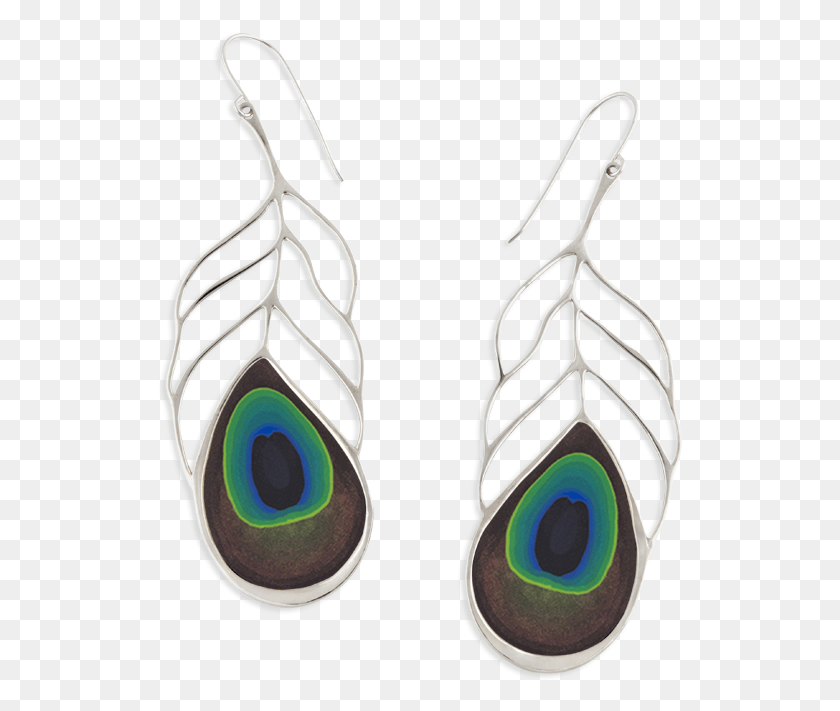 526x651 Silver Long Peacock Feather Earrings Earrings, Jewelry, Accessories, Accessory Descargar Hd Png