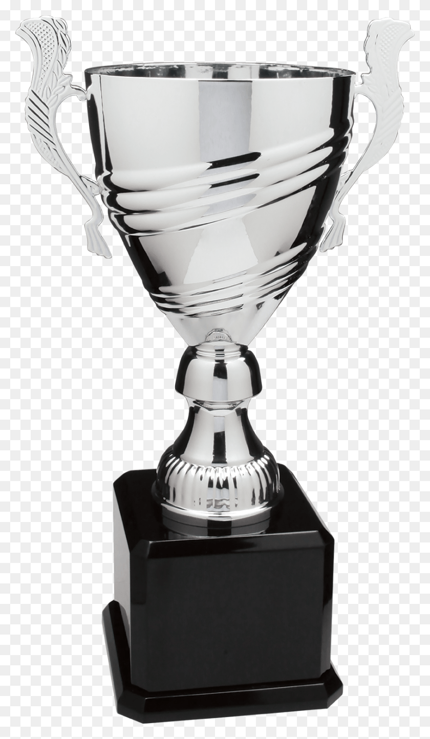845x1500 Trofeo De La Copa De Metal Plateado En Una Copa Con Acabado De Piano Real Negro Hd Png