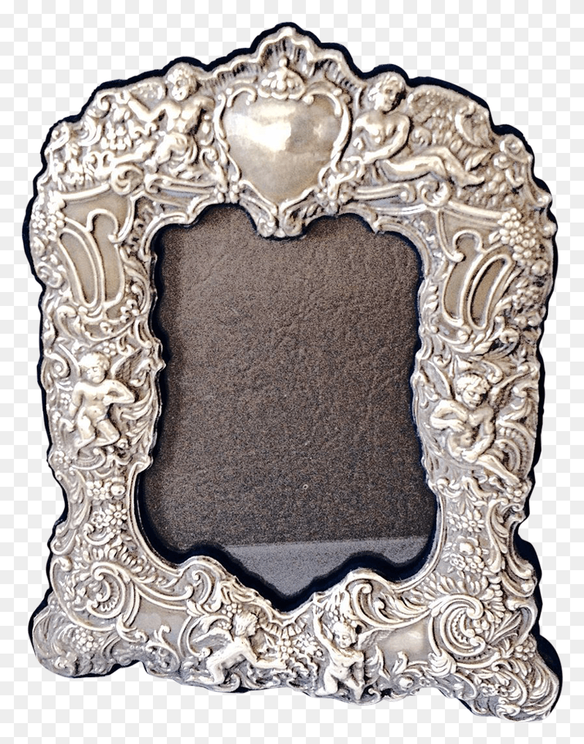 780x1010 Silver Picture Frame Repousee With Cherubs Vintage, Cross, Symbol, Rug HD PNG Download