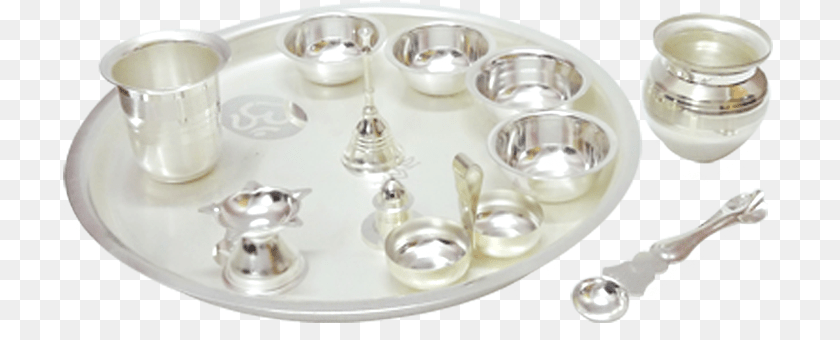 742x340 Silver Plate Sets, Cutlery, Spoon, Cup, Bowl Sticker PNG