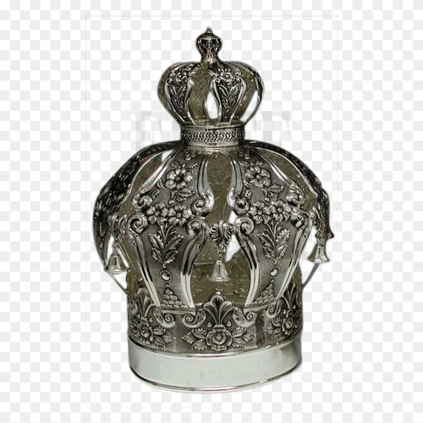 504x781 Silver Plated Torah Crown With Flowers, Bottle, Perfume, Cosmetics HD PNG Download