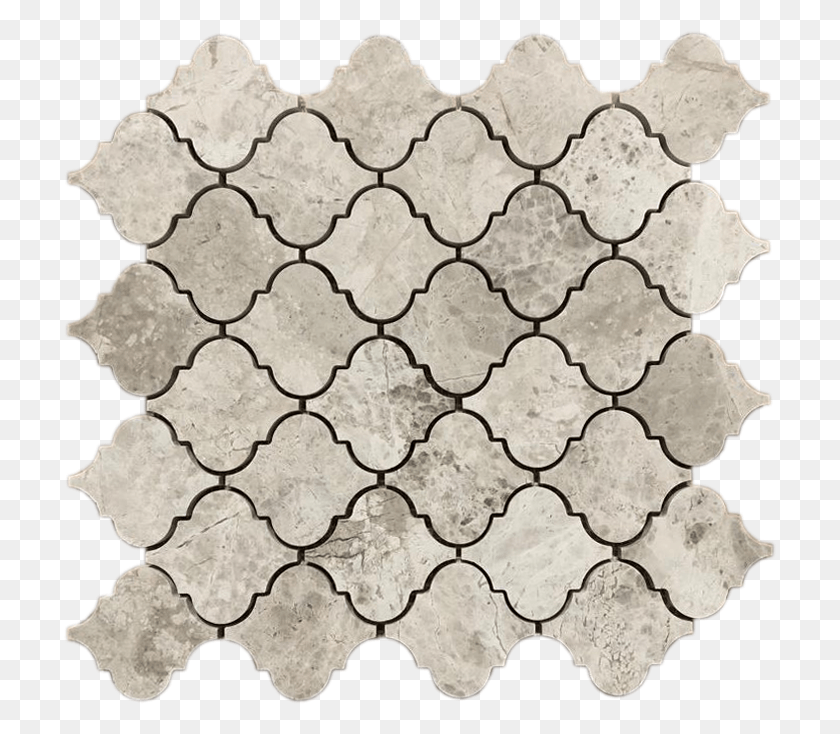 712x674 Silver Shadow Honed Marble Arabesque Waterjet Mosaic Cobblestone, Rug, Lace, Tablecloth HD PNG Download