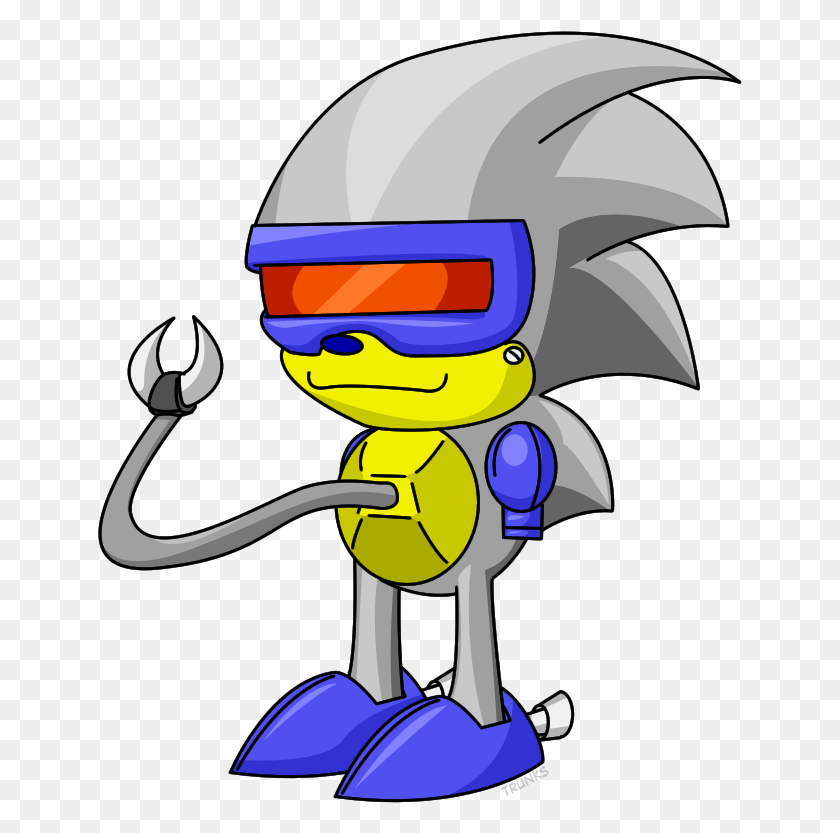 645x773 Silver Sonic Sonic 2 8Bit Sonic 2 Silver Sonic, Шлем, Одежда, Одежда Hd Png Скачать