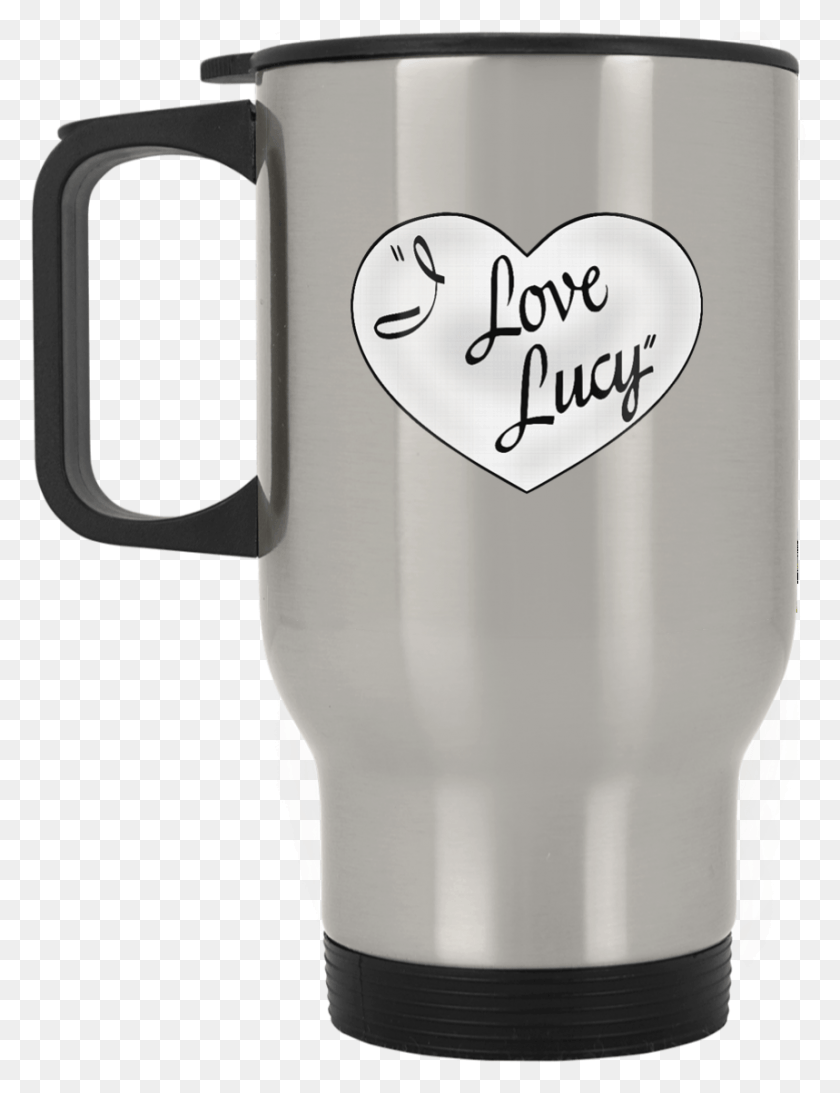 859x1138 Silver Stainless Travel Mug I Love Lucy Heart Mug, Bottle, Appliance, Label HD PNG Download