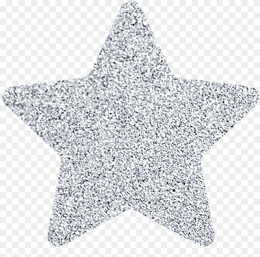 1342x1325 Silver Star Badge Silver Glitterstar, Star Symbol, Symbol, Aircraft, Airplane Sticker PNG