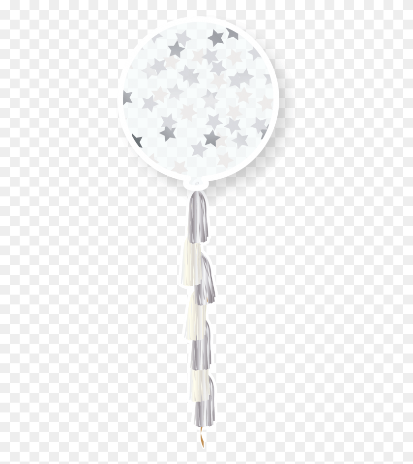 369x885 Silver Star Confetti And Tassel Tail Balloons Balloon, Lamp, Rattle HD PNG Download