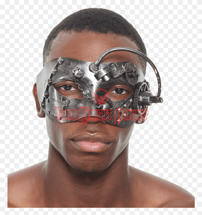 790x846 Silver Steampunk Ka From Dark Knight Armoury Mask, Person, Human, Face Descargar Hd Png