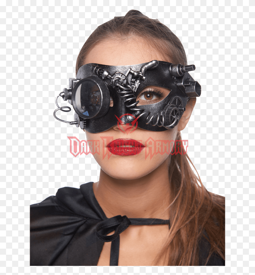 645x847 Silver Steampunk Monocle Eye Mask, Person, Human, Goggles Descargar Hd Png