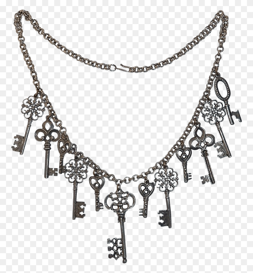 771x846 Silver Tone Skeleton Keys Costume Bib Necklace From Necklace, Jewelry, Accessories, Accessory HD PNG Download