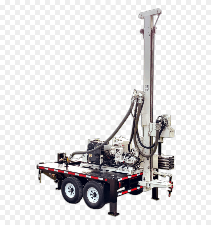 557x839 Simco 2400 Water Well Geothermal Drill Rig Trailer Well Drilling Rig Trailer, Machine, Wheel, Motor HD PNG Download