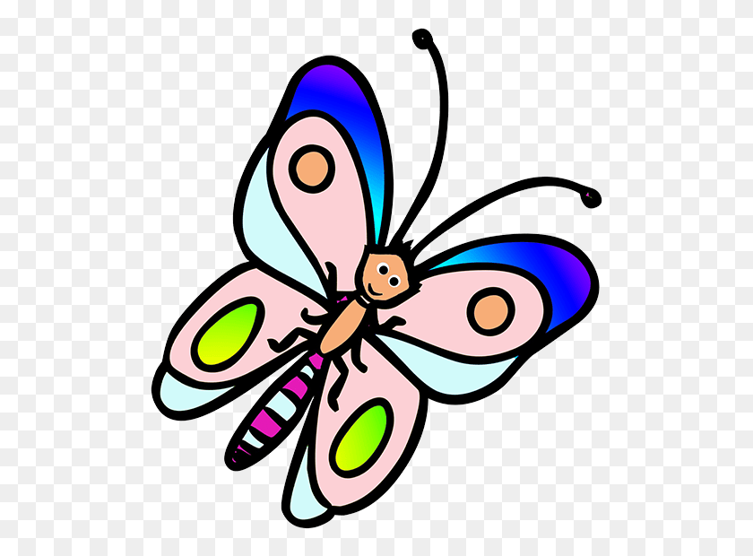505x560 Similar Soft Butterfly Cliparts Colored Butterfly Cartoon, Invertebrate, Animal, Insect HD PNG Download