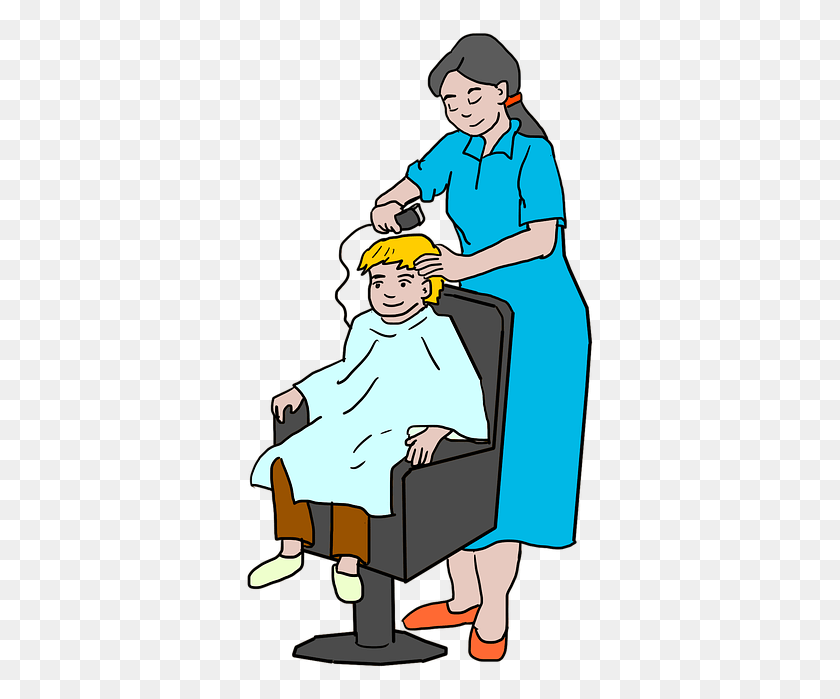 351x639 Similarly The Hair Edgers Should Be Carried By The Hair Cutting Cartoon, Person, Human, Worker Descargar Hd Png