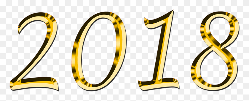 917x332 Золотой Новый Год 2018 2018 Прозрачный Клипарт, Текст, Золото, Бедра Png Скачать