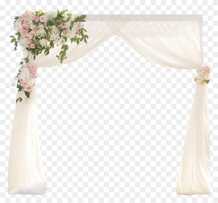 2398x2219 Simple Chiffon Wedding Arch Arbor Canopy, Clothing, Apparel, Plant Descargar Hd Png