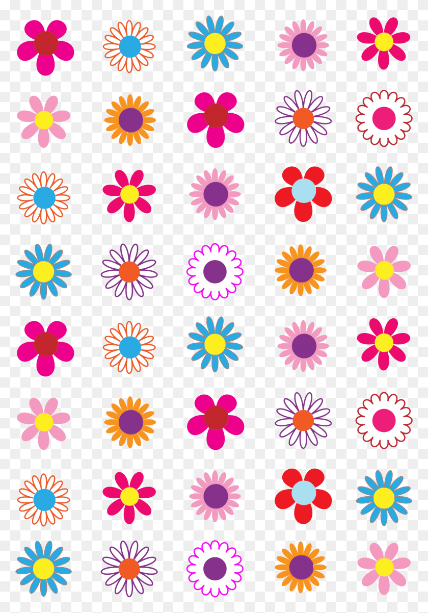 1612x2361 Simple Colorful Flowers Big Image Clip Art, Rug, Pattern, Outdoors HD PNG Download