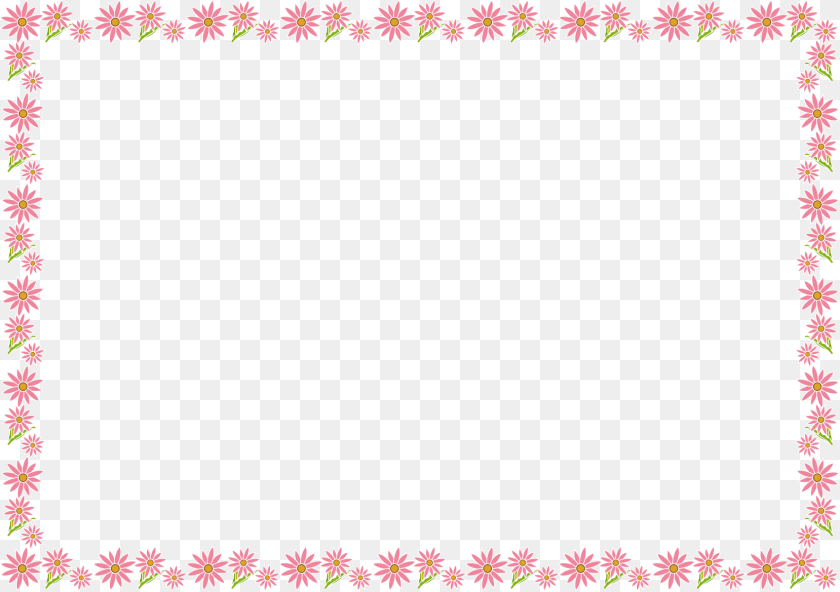 Simple Flower Borders, Home Decor, Blackboard, Paper Sticker PNG