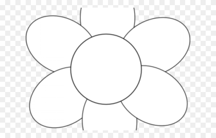 640x480 Simple Flower Outline Maalitaulu, White, Texture, Sphere HD PNG Download