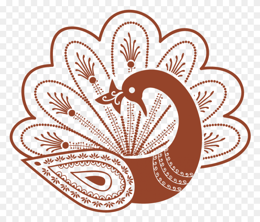 836x707 Simple Henna Tattoo Peacock, Rug, Doodle HD PNG Download