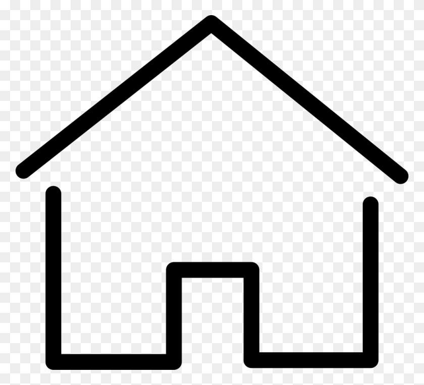 982x886 Simple House Thin Svg Icon Free House Graphic, Triangle, Building, Symbol HD PNG Download
