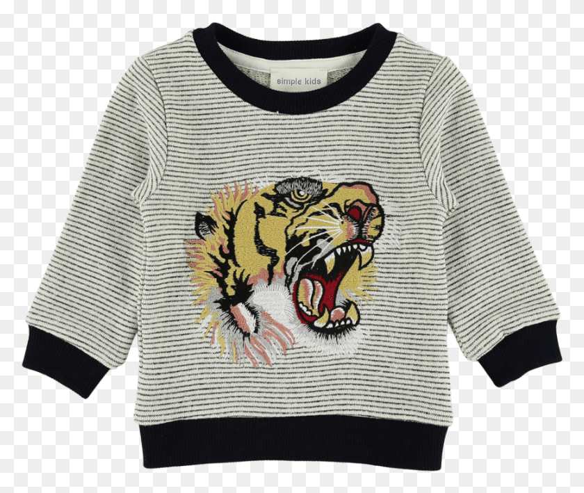 866x721 Simple Kids Tiger Sweatshirt Stripes Long Sleeved T Shirt, Clothing, Apparel, Sleeve Descargar Hd Png