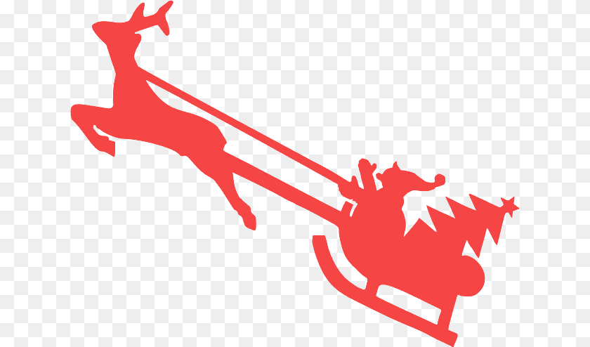 640x494 Simple Santa Sleigh Reindeer Silhouette, Bow, Toy, Weapon Clipart PNG