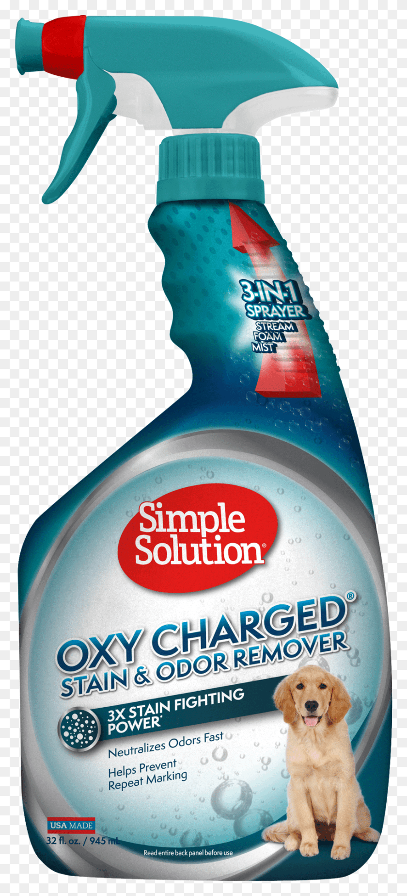 847x1940 Simple Solution Oxy Charged Pet Stain Amp Odor Remover Simple Solutions Pet Cleaner, Bottle, Dog, Canine HD PNG Download